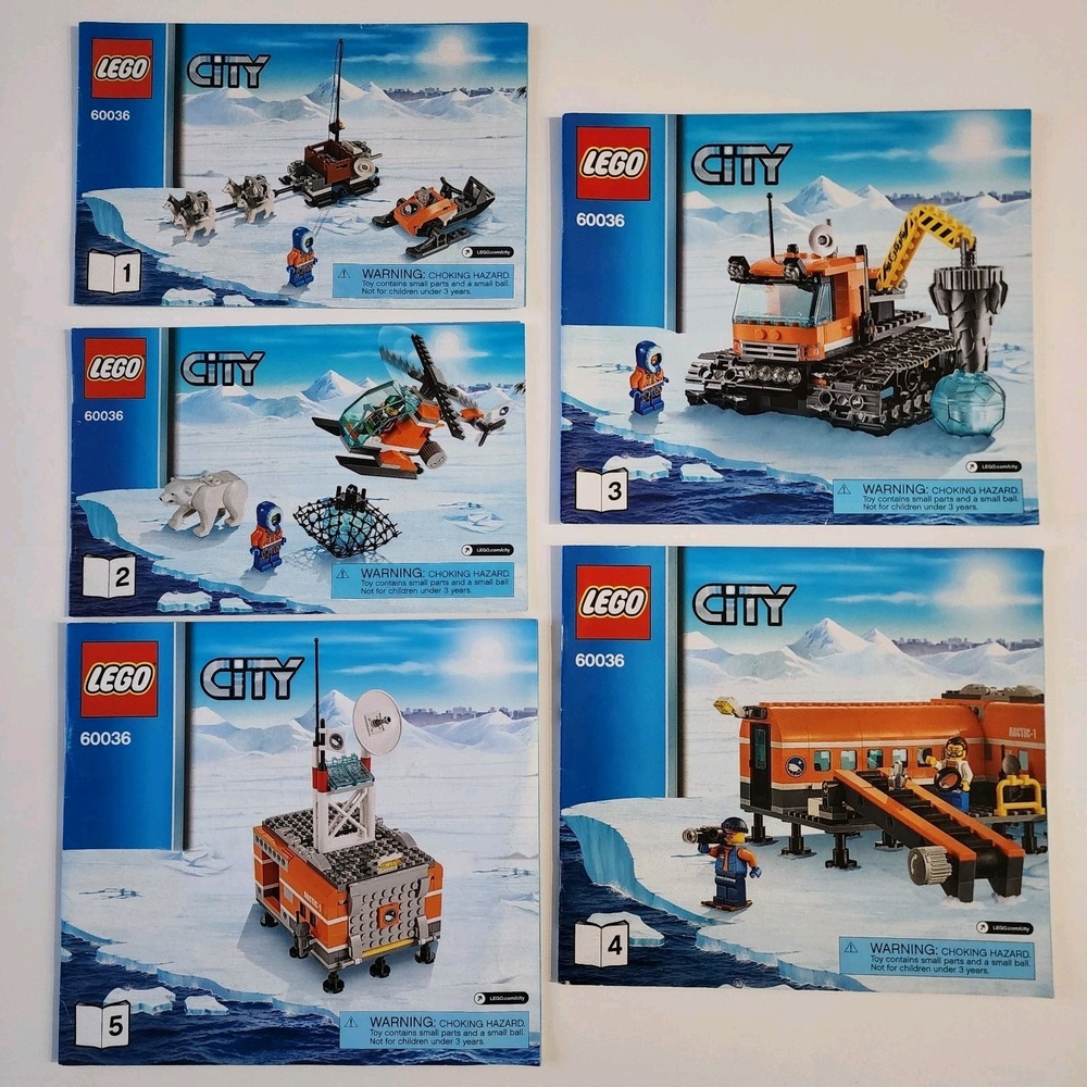 LEGO CITY 60036 Arctic Base Camp Instruction Manuals Only # 1 2 3 4 5 Booklets